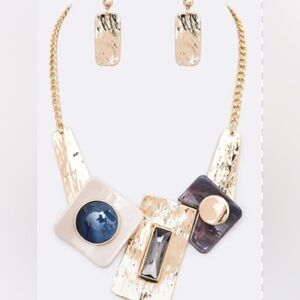 Multi-Color Statement Necklace and Earring Set